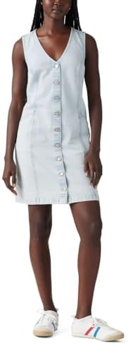 kut from the kloth sleeveless denim dress Kut From The Kloth Jamila Sleeveless Denim Dress - Light Wash