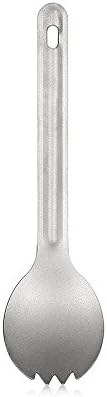 Consuelo Home Titanium Straight Shank Spoon Designed as a Camping Backpacking &amp; Travel Utensil MessKits