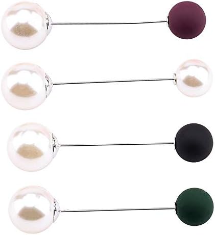 4 Pieces Sweater Shawl Clip Double Faux Pearl Brooches Safety Pins for Women Girls Clothing