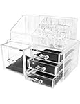 Clear Acrylic Cosmetics Makeup Jewelry Organizer 4 Drawers with 16 Compartments Top Section - WE PAY YOUR SALES TAX (idea for Christmas Birthday gift )