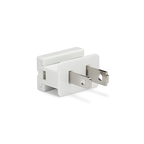 Holiday Lighting Outlet Male White Slip Plug, Zip Plug, Vampire Plug, Gilbert Plug, Slide Plug (5, SPT-1)