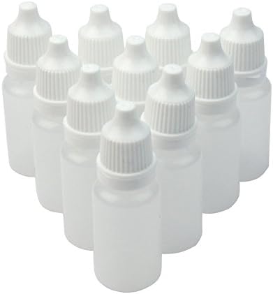 Easy lifestyles 50Pcs Empty Plastic LDPE Squeezable Eye Liquid Dropper Bottles with Childproof Cap