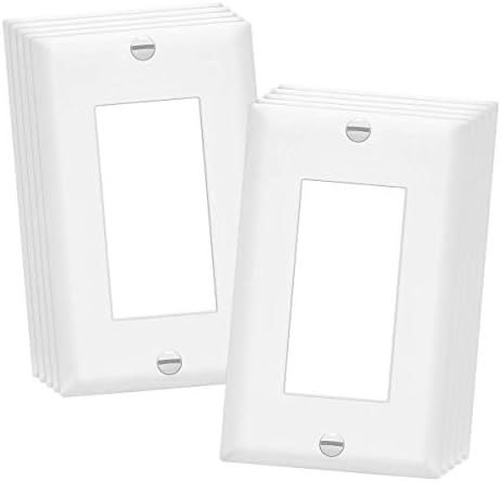 ENERLITES Decorator Gentle Change or Receptacle Outlet Wall Plate, Dimension 1-Gang 4.50 Inches x 2.76 Inches, Unbreakable Polycarbonate Thermoplastic, 8831-W-10PCS, White (10 Pack), UL Listed