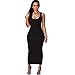 Usstore Women Dress Bandage Bodycon Party Cocktail Maxi Long Dresses (Asia S, Black)