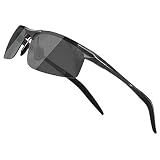 SUNGAIT Men's HD Polarized Sunglasses for Driving Fishing Cycling Running Metal Frame UV400 (Gunmetal, Gray) 8177QKH