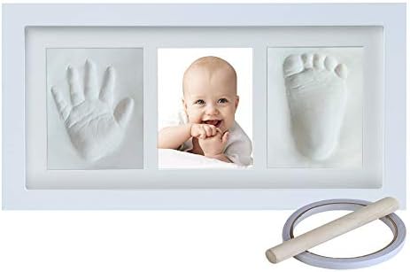 Idee Cadeau De Bapteme Et Souvenir Parfait Pour La Douche De Bebe Cadre Photo Main Et Empreinte De Pied Avec Kit Dargile Et Dencre Pour Nouveau Ne Ou Animal De Compagnie Bebe