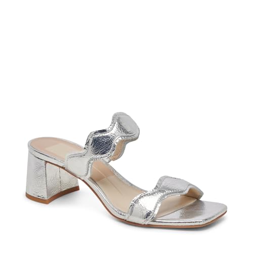 Dolce Vita Women's ILVA MID Heeled Sandal, Silver