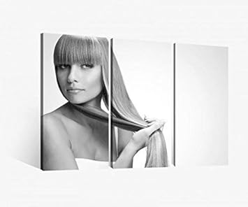 Amazon De Leinwandbild 3 Tlg Schone Frisur Friseur Salon Lange