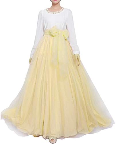 Women Wedding Long Maxi Puffy Tulle Skirt Floor Length A Line with