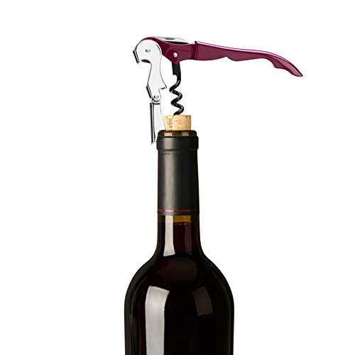 True TrueTap Double Hinged Waiter’s Corkscrew, Burgundy Wine Bottle