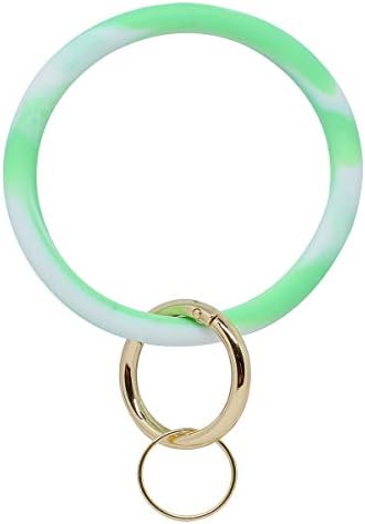 imeetu Wristlet Keychain, Circle Silicone Bangle Keyring Bracelet