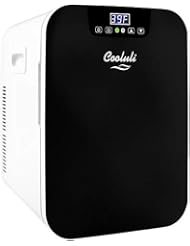 Cooluli Concord Black 20 Liter Compact Cooler Warmer Thermoelectric Mini Fridge for Bedroom, Office, Car, Dorm, Kids, Cosmetics - Portable Can Cooler, Skincare Fridge with Digital Thermostat