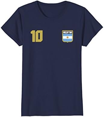 Womens ARGENTINA T-shirt Argentinian Tee Retro Soccer Football Large Navy