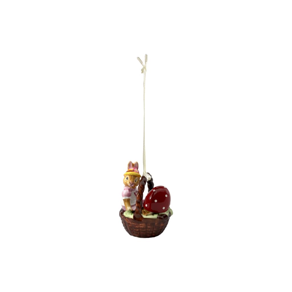 Villeroy & Boch Bunny Tales Ornament in Basket Shape Anna, Porcelain, Coloured