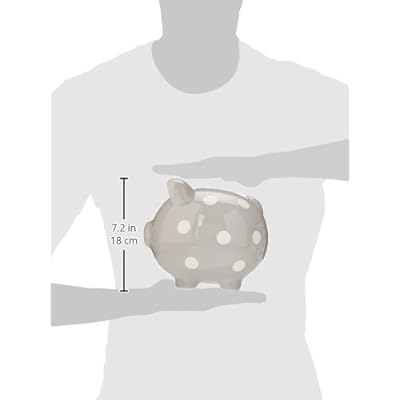 Buy Pearhead Ceramic Piggy Bank Gender Neutral Nursery Decor Grey With White Polka Dots Online In Indonesia B015qhd0xa