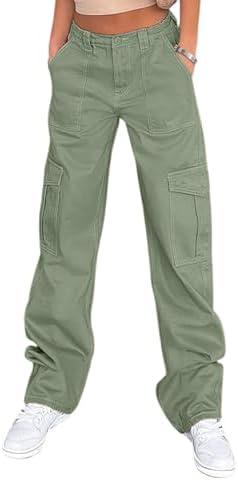 Amazon.com: ZMPSIISA Women High Waisted Cargo Pants Wide Leg