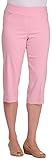 Alia Women's Solid Tech Stretch Alt Pull on Novelty Pocket Capris