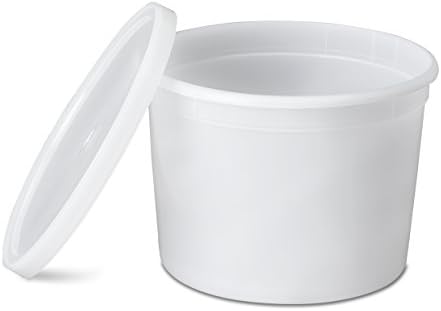 Deluxe 64oz Deli Food Storage Containers Designed for Fridge and Freezer (20 Pack)