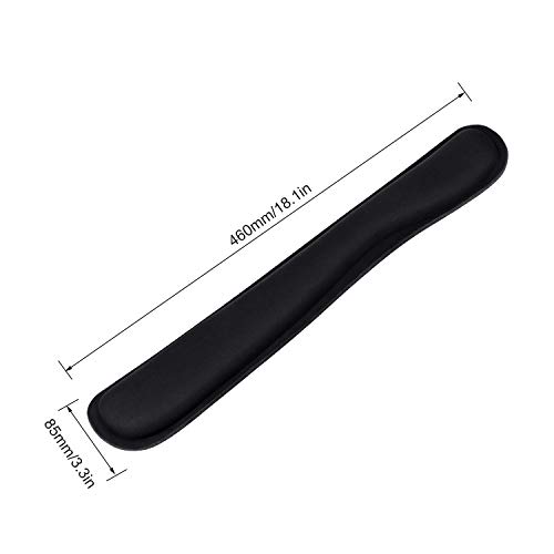 Memory Foam Keyboard and Mouse Wrist Rest, HENVREN Lightweight Pad Support for Easy Typing&Pain Relief, Durable&Comfortable Wrist Cushion Fit for Office,Computer and Home(Black) - Thumbnail 5