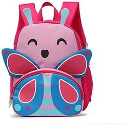 Toddler Backpack with Cute Cartoon Smiling face Pattern Water-Resistant Preschool Lunch Boxes Carry Bag for Boys Girls, kid schoolbag, 8.7‘’Lx 3.3Wx11‘’H, Red