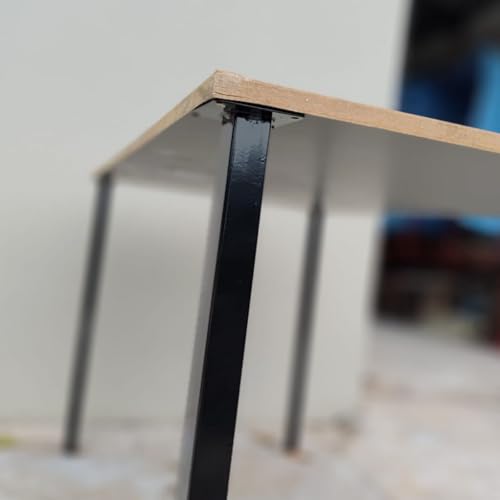 Cannes Pés de Mesa Industrial, 75 cm, Aço Carbono Preto Fosco, Alta Resistência, Suporta 80 kg por Unidade, Conjunto com 4