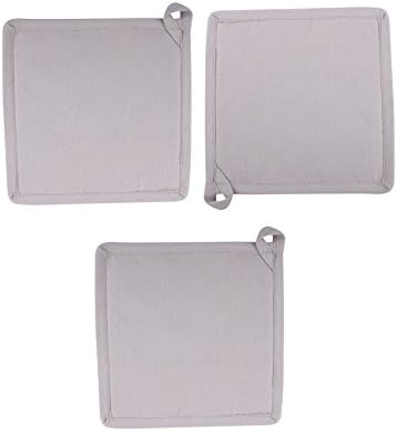 Villa Tranquil Set of 3 Pot Holders, 100% Cotton, Eco-Friendly and Safe, Heat Resistant, Suitable for All Household ovens, Beige Color, Size 8"x8".