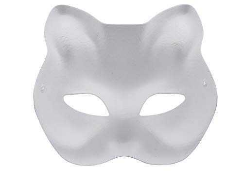 Nakimo Fox Mask DIY Paintable Cosplay Accessories Mask for Party 