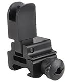 Removable High Profile Flip-up Tactical Open Front Sight for Picatinny Rail Complete with Dual Aiming Aperture