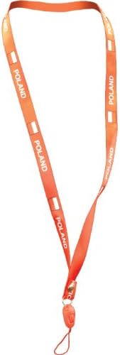 Neck Strap - Narrow POLAND &amp; Flag, Red