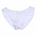FEESHOW Men's Silky Bikini Briefs Bulge Pouch Underwear Swimwear Ruched Back White one Size