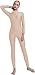 Speerise Adult High Neck Zip One Piece Unitard Full Body Leotard, L, Flesh