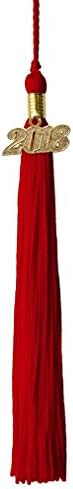 GraduationRoyal 9 inch Graduation Tassel with Gold 2018 Year Charm (Red)