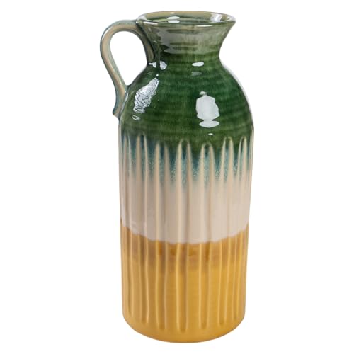 FLORERO CERAMICA ASA MULTICOLOR