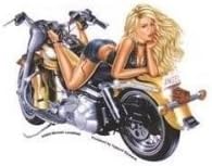 Michael Landefeld - Angel Blonde Biker Pin-up Girl - Sticker / Decal