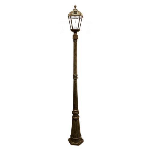 Gama Sonic Royal Solar Lamp Post and Single Lamp LED Light Fixture, 87-Inch Height, Weathered Bronze Finish #GS-98S-WB