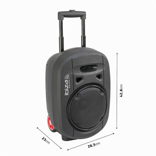 - PORT8UHF-MKII-TWS - coluna portátil MAX 8"/400 W com 1 microfone com fios e 1 microfone UHF, controlo remoto e estojo de transporte - Bluetooth, USB, SD e TWS - 6-8 horas de autonomia