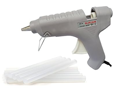 GLUN 40W Hot Melt Glue Gun with 8 Transparent Glue Sticks