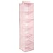 mDesign Fabric Hanging Organizer - Over Closet Rod Storage with 6 Shelves for Baby Nursery Bedroom Organization - Hold Clothes, Linens, Toys, Accessories - 2 Pack, Pink/White Polka Dot