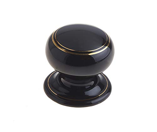 Frelan Pair of 62mm Black Porcelain/Ceramic Mortice Door Knobs