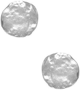 Karine Sultan Paris Matte Silver Disc Earrings Post Back