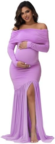 amazon lace maternity dress Women's Long Sleeve V Neck White Lace Floral Maternity Gown Maxi Photography Dress at Amazon Women's Clothing store