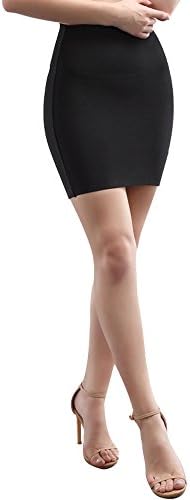 SHUNDEYI Women's Sexy Mini Rayon Hot Bodycon Bandage Skirt M0004 (Black, M)