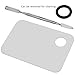 Miayon Professional Pro Lady Stainless Steel Cosmetic Makeup Palette Spatula Stainless Steel Makeup Palette Artist Cosmetic Palette with Spatula Tool 6''x4'' Sliver