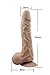 Veiny George 9 Inch Dildo with Stretchable Skin, Realistic Moving Skin Cock with Suction Cup by New York Exotic Novelties (9, Flesh) NYSE0016