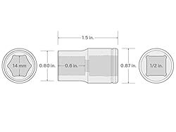 TEKTON 1/2 Inch Drive x 14 mm 6-Point Socket
