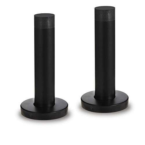 Orhemus Decorative Door Stoppers - 3.5 Inch 304 Stainless Steel Heavy Duty Door Stops with Rubber Tip Bumper for Wall and Door Protection Sound Dampening 2 Pack Matte Black