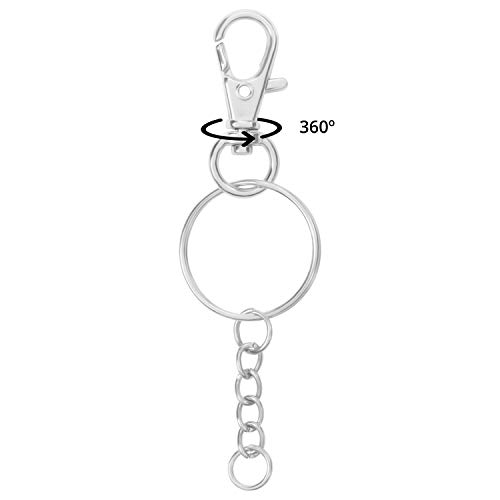 Belle Vous Schlüsselringe Metall mit Karabinerhaken, Schlüsselkarabiner Drehbar Schlüssel Ring Rohlinge mit Spaltringen… – Bild 5
