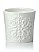 Designer 4-Piece Ceramic Bath Accessory Set | Includes Liquid Soap or Lotion Dispenser w/Toothbrush Holder, Tumbler, Soap Dish | Vintage Damask | Alpine White