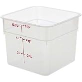 Cambro Food Storage Container - Classic Series Square - 6 QT (Quart) - Commercial Grade for Food Prep (Translucent)