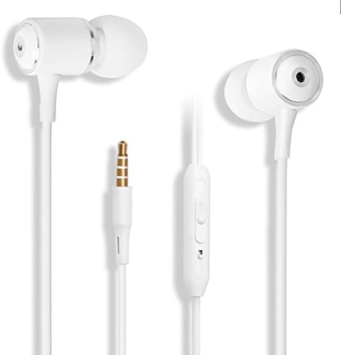 SMARTED Wired Earphones with Microphone 3.5mm Jack Volume Control Bass Noise Canceling In Ear Headphones with 4 Earbuds Runing 4.2 ft (White)